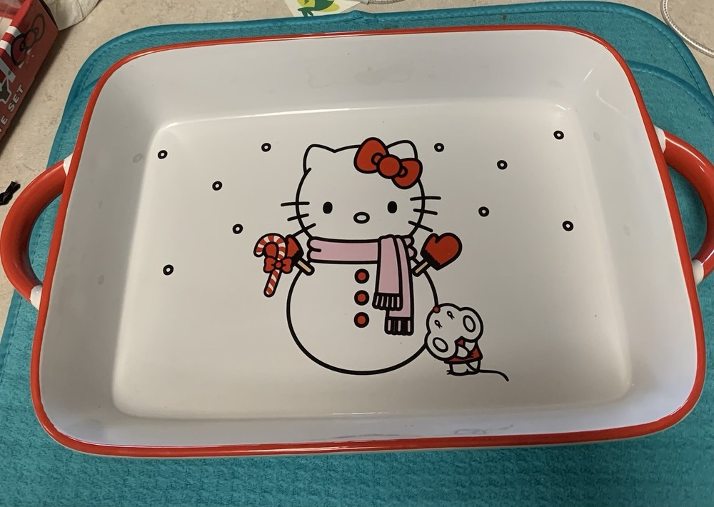 Hello Kitty Sanrio Baking Dish Ceramic Oven Safe Bakeware