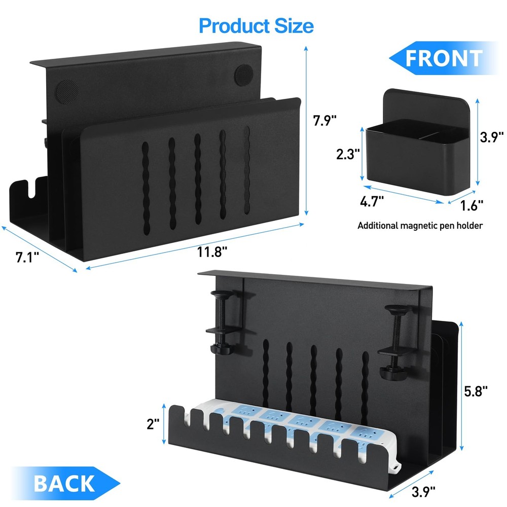 Desk Side Storage, Under Desk Laptop Mount, Table Side Hanging File Organizer...