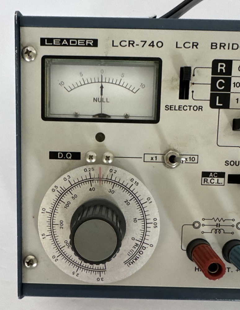 Leader Bridge Impedance Analyzer Meter LVR-740 LCR + 3 Probes Powers On Untested