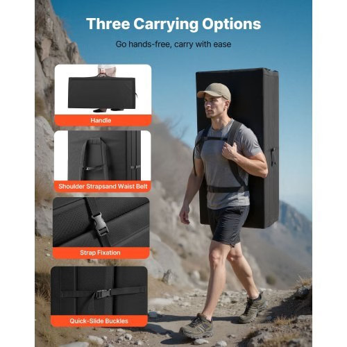 Bouldering Crash Pad, Tri-Fold Rock Climbing Crash Pad with Adjustable Backpack