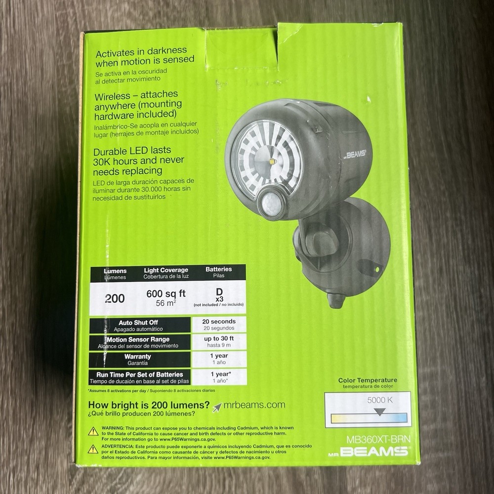 Mr Beams MB360XT 200 Lumen Motion Sensor LED Light Wireless Battery Powered
