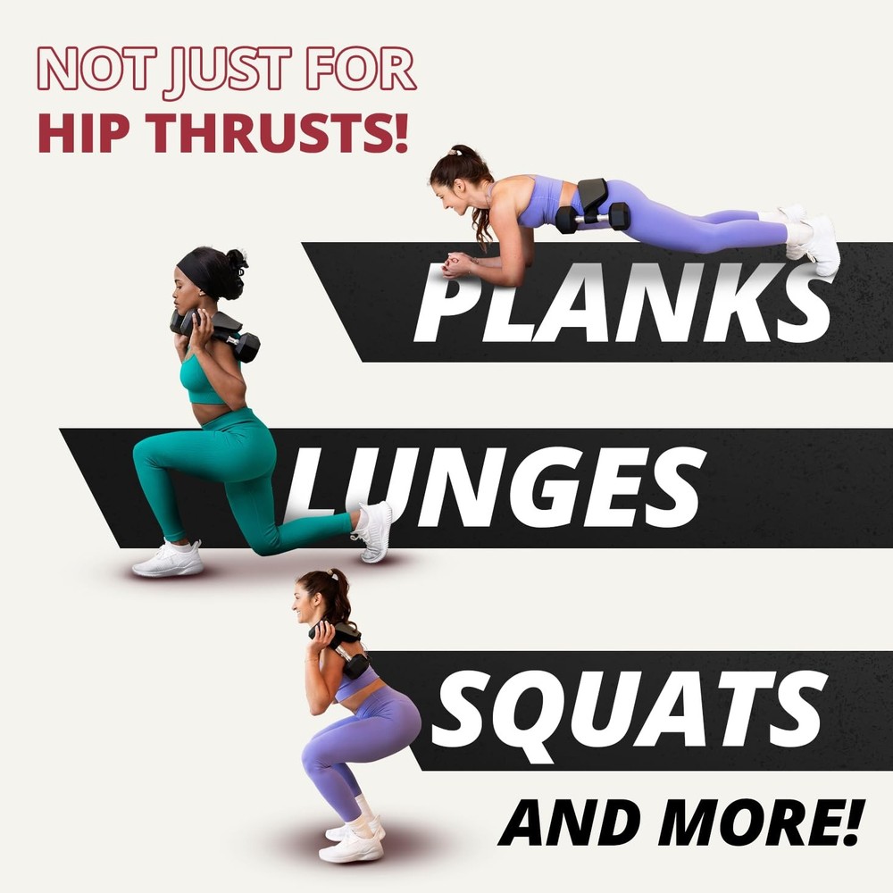 Bellabooty Premium Hip Thrust Belt - Adjustable Exercise us 38", Gray
