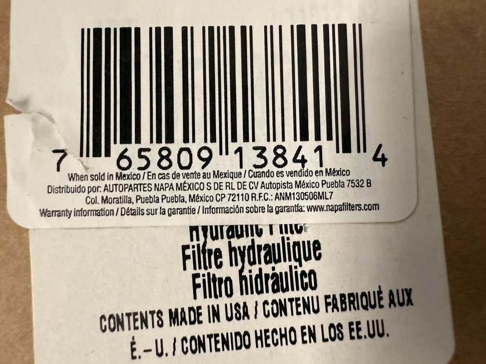 NAPA Hydraulic Filter 1373 (same as 551373) (same as WIX 51373)