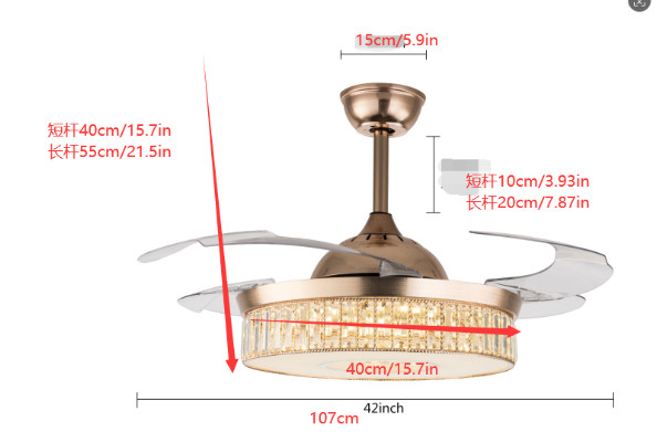 Adjustable Ceiling Fan Light With Remote Control Ceiling Fan Lamp For Bedroom!.