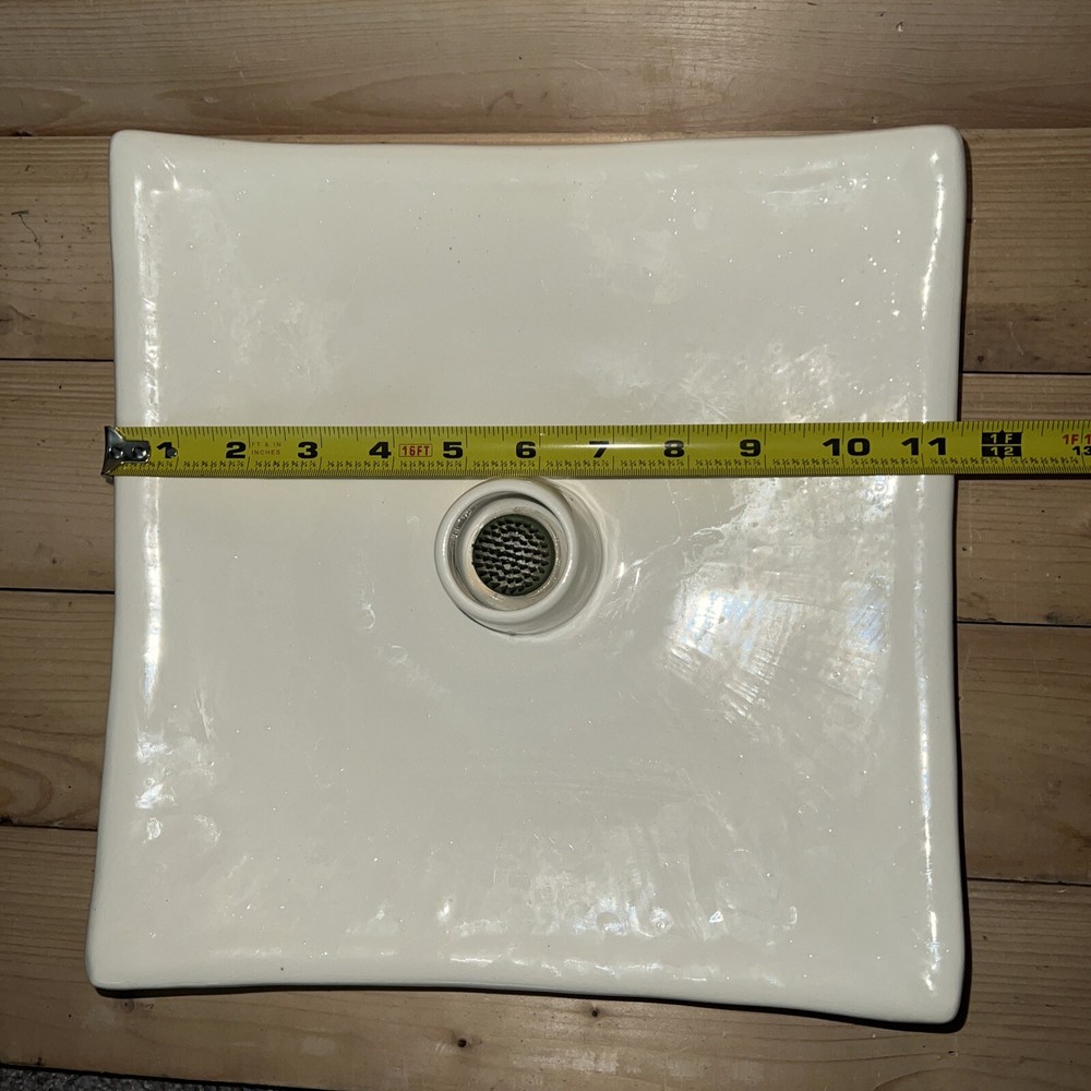 Pottery Ikebana Ware White Square Flat Vase Flower Server
