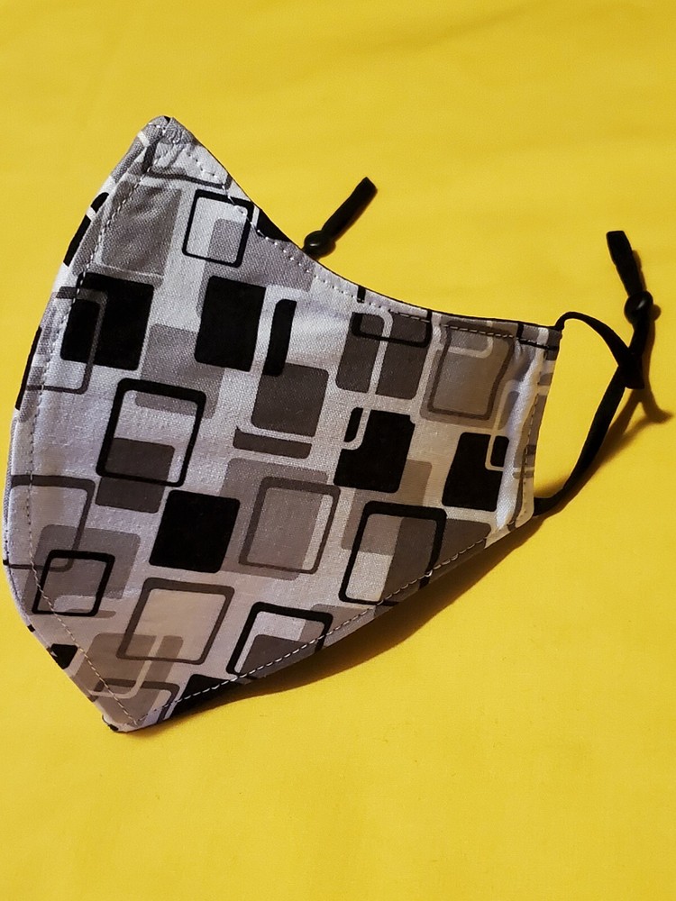 Neutral Squares Adjustable Face Mask