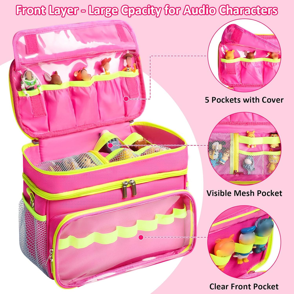 Toniebox Starter Set Carrying Case with Shoulder Strap - Double Layer Organizer