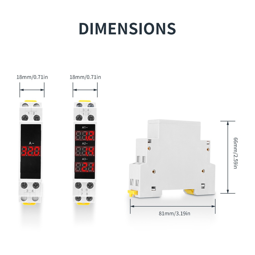 GEYA Current Meter Single Three Phase Modular AC0A-100A LED Display 80V-500V