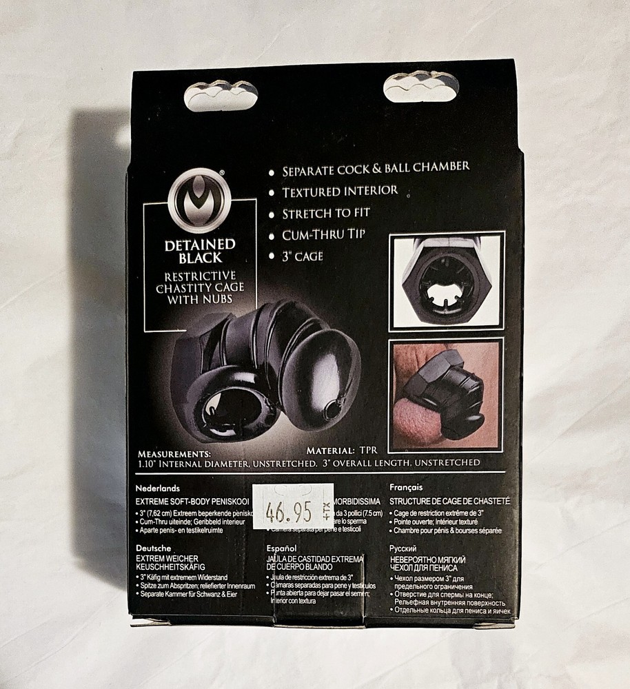 Master Series Detained - Black Restrictive Chastity Cage