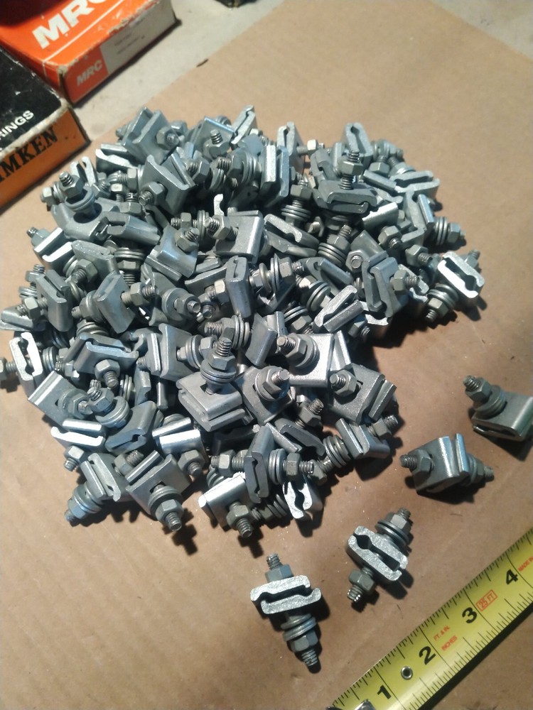 100) Diamond #26-09010, "D" Cable Lashing Wire Clamp, "Bug Nut" Stkd. both sides