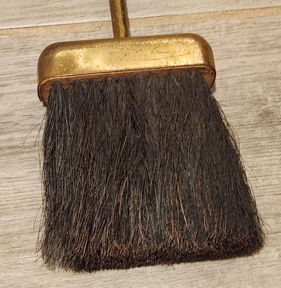 Vintage Fireplace Tool Set Solid Brass 3 Piece Set and Stand 25"