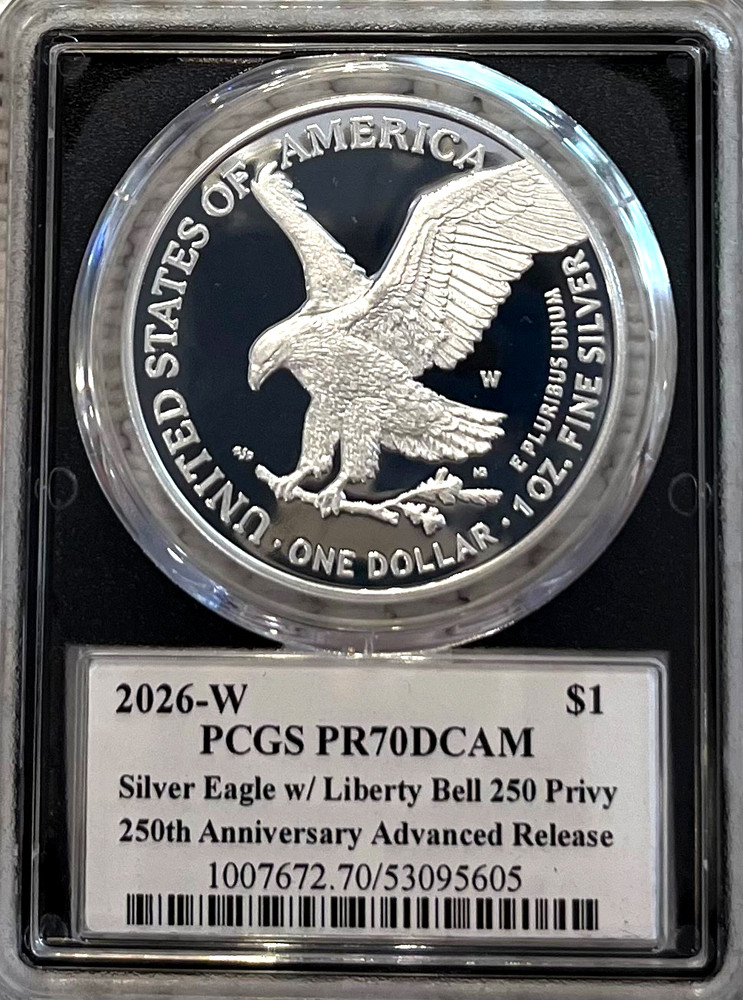 2026-W Silver Eagle Liberty Bell Privy PCGS PR70 ADVANCED RELEASE - Damstra 🇺🇸