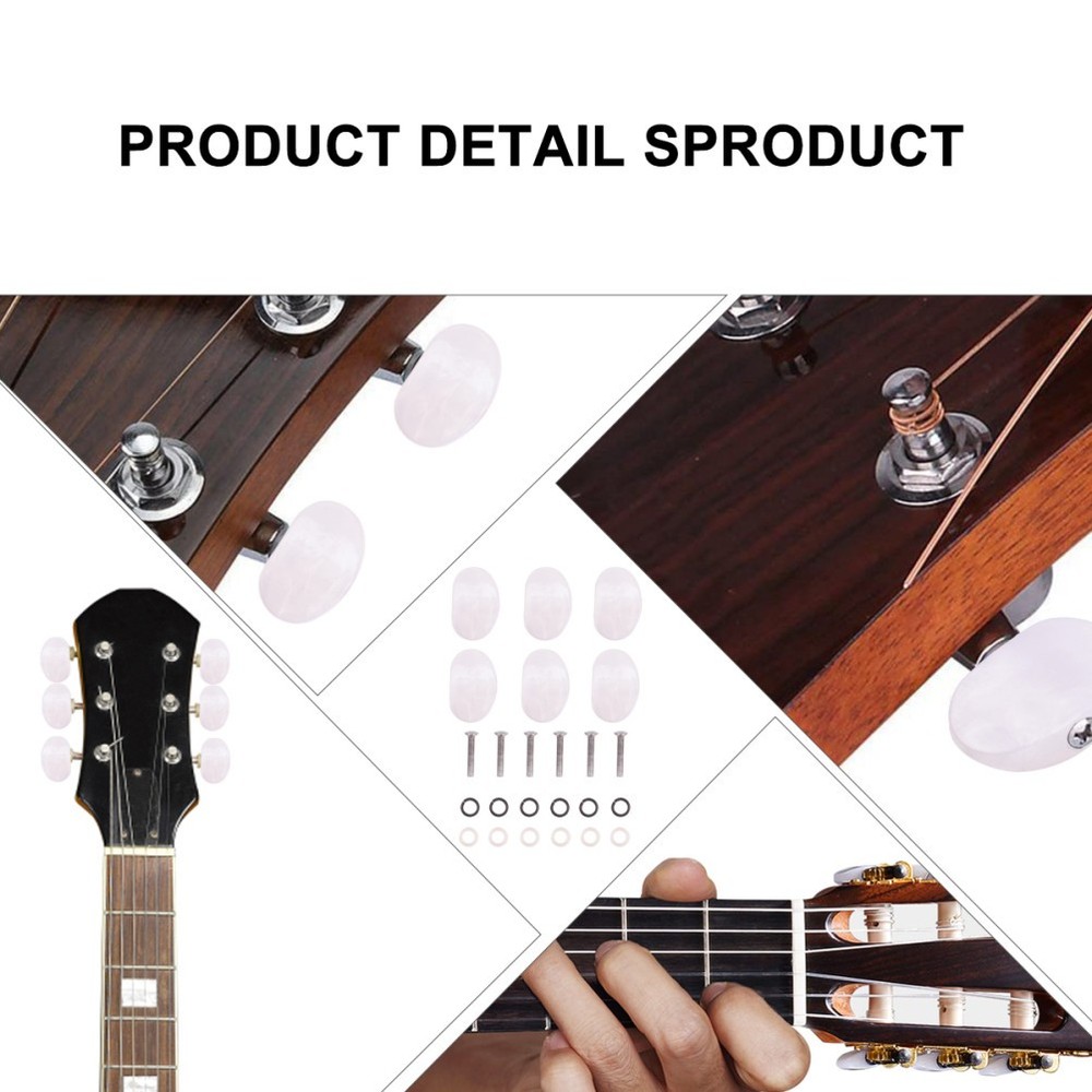 6 Pcs Electric Guitar Tuners Knobs Tuning Peg Button Replacement