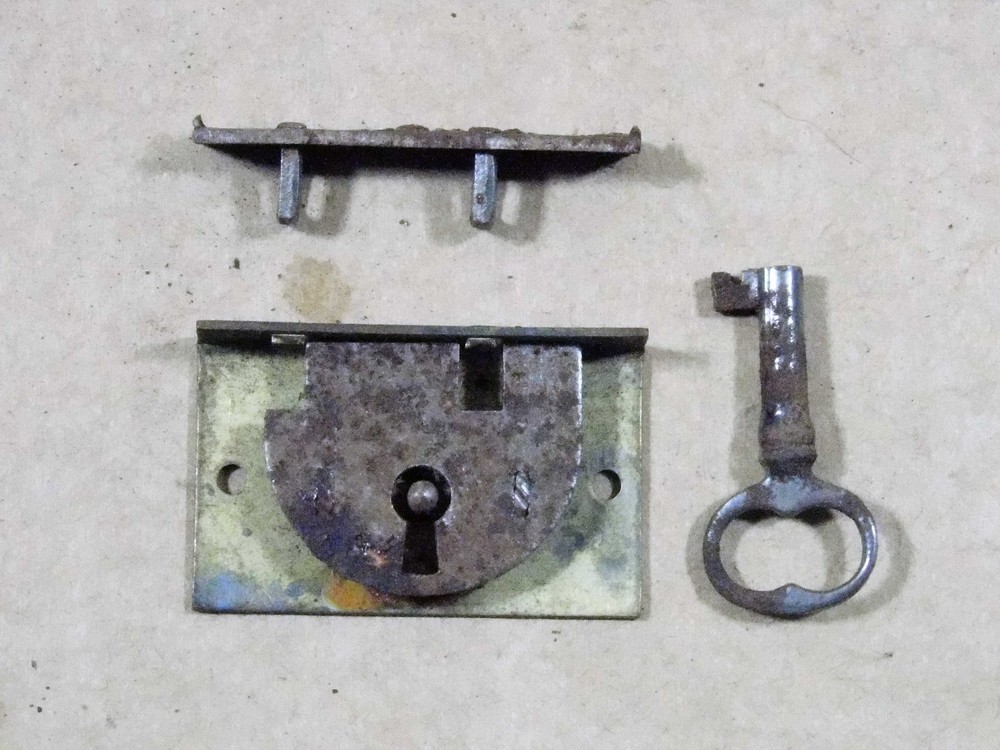 Antique miniature chest lock.