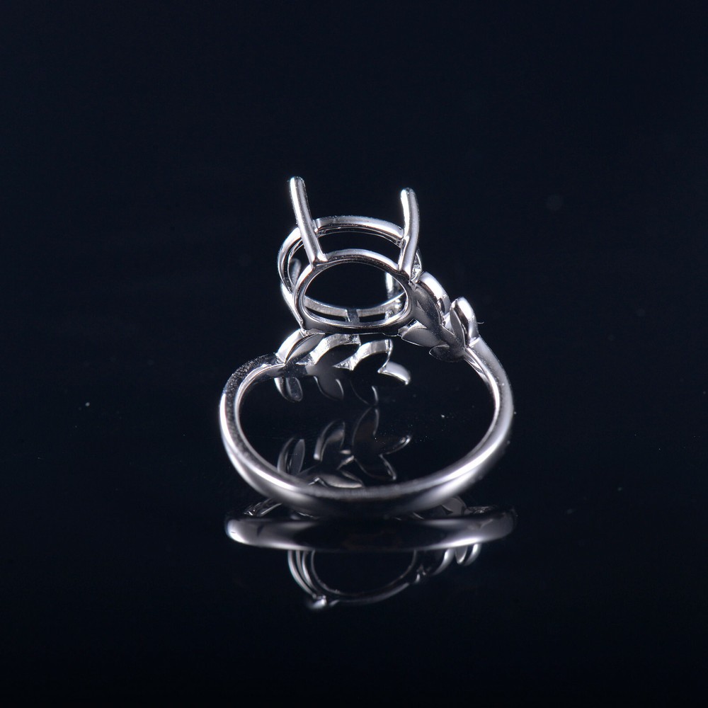 Oval Cut Solid 14K Gold Natural diamond Semi Mount Ring Setting