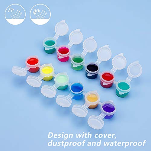 36 Pcs Empty Paint Pots, Small Paint Containers with Lids, Easy Open 6 Strips