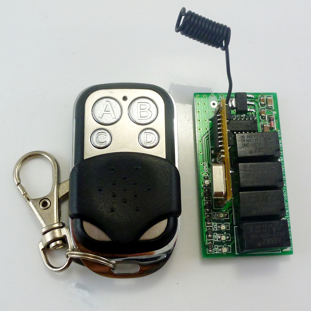 433M 4 Way Wireless Microcontroller RF Relay Remote Control Switch for Wireless