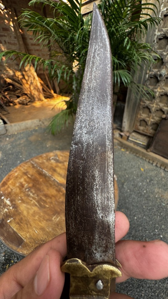 Vintage Hand Forged Brass Handle Fish Shape Switch Open Iron Blade Folding Knife