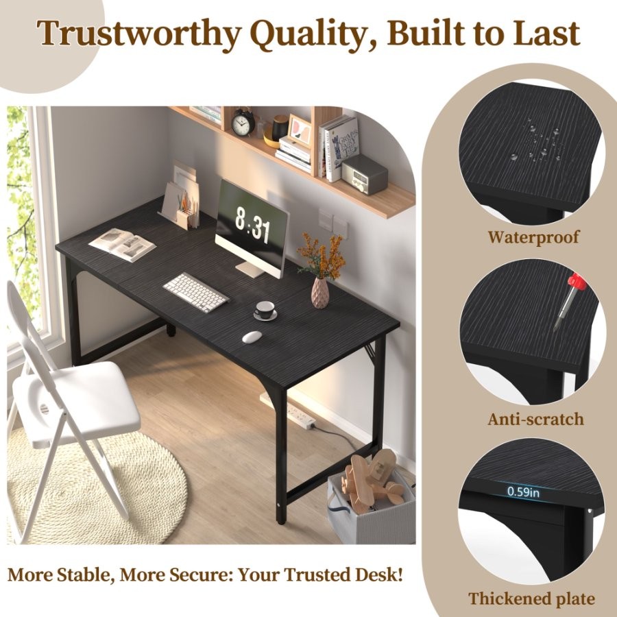 47 Inch Versatile Computer Desk Home Office Study Gaming Easy Assembly Modern