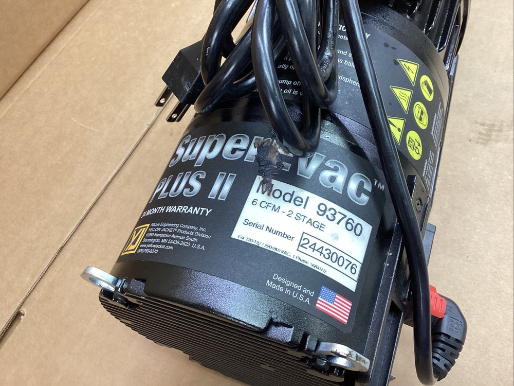 Yellow jacket Super Evac Plus II Vacuum pump model 93760