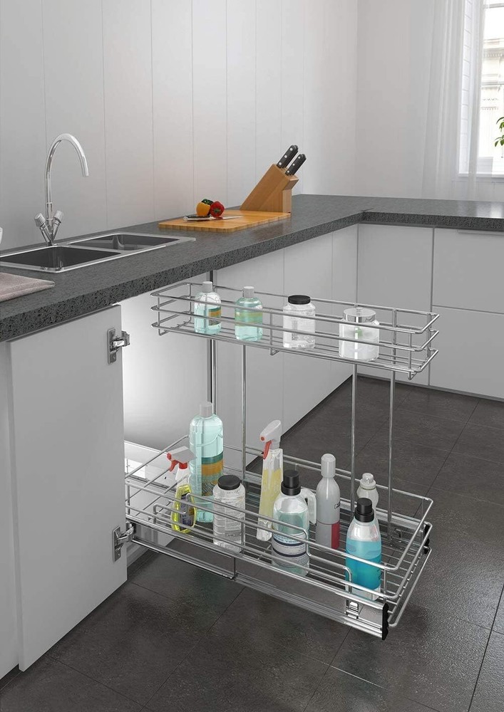 Under Sink Organizer 9 “W X 18.5 ”D, 2 Tier Pull-Out Cabinet Organizer, 1 Piece