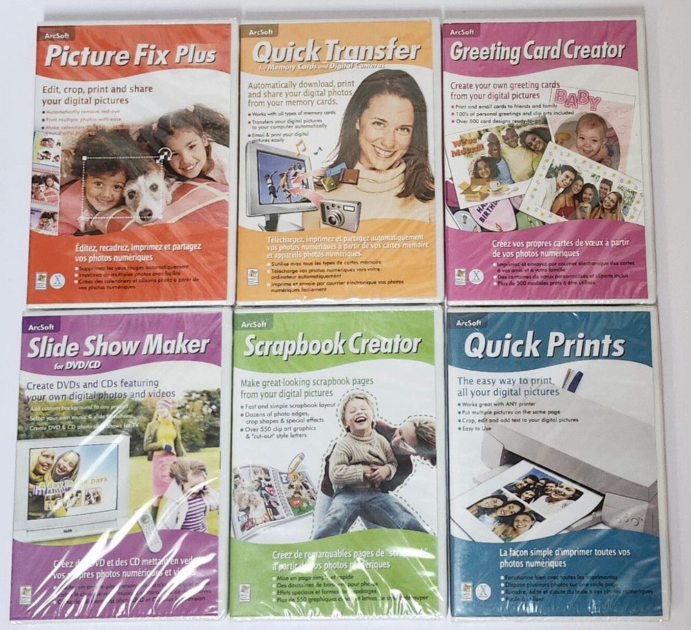 ArcSoft Slide Show Maker, Greeting Card Creator, Picture Fix Plus Bundle Sealed