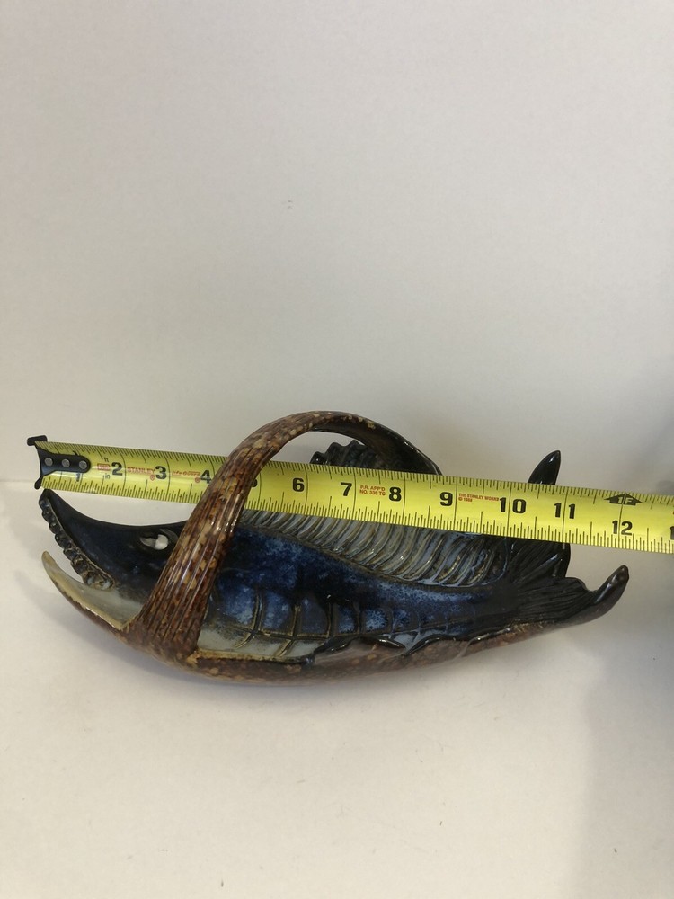 Fish Serving Plate/ Basket Style/ Beautiful Art Glazed Pottery