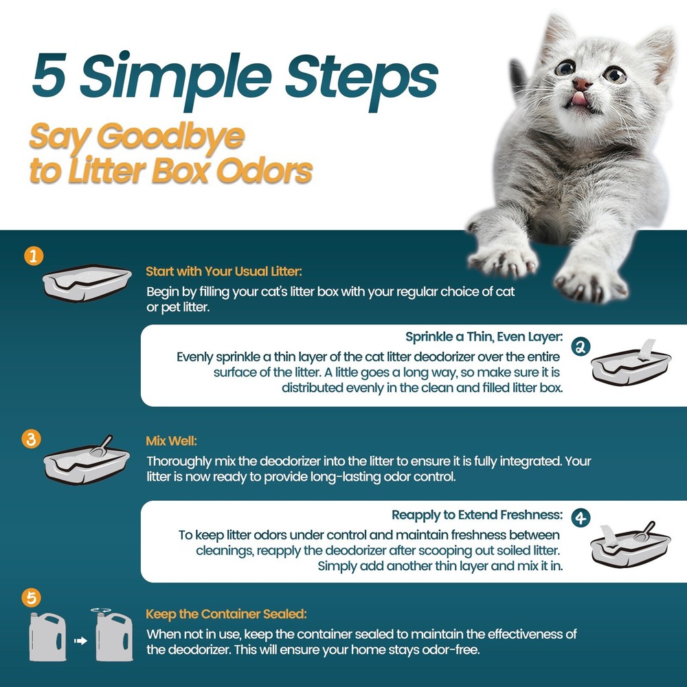 2Pcs 4LBS Cat Litter Deodorizer Activated Carbon, Odor Eliminator Absorbers