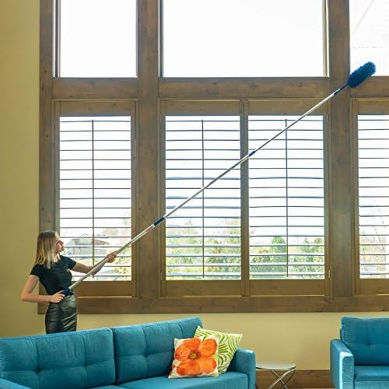 Extendable Microfiber Duster Extension Rod Ceiling Fan Duster 20 Foot Reach