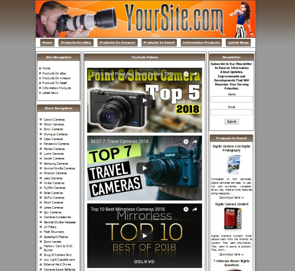 Digital Cameras Store Website