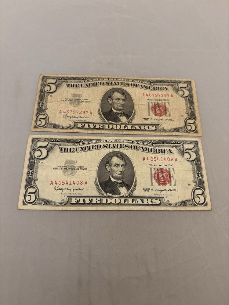 1963 Red Seal $5 Notes