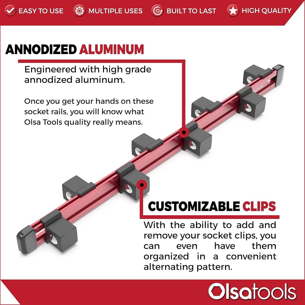 3/4-Inch Drive Impact Socket Organizer - Wall Mount, Heavy Duty Storage Solution