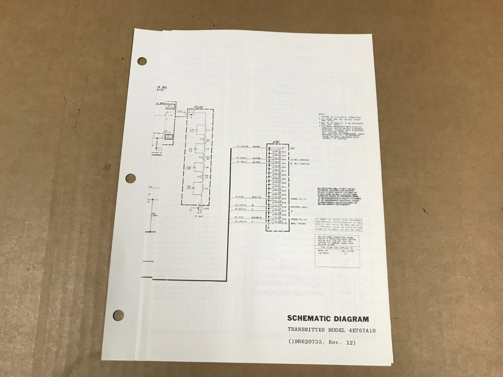 Vintage GE Communications IMTS Datafile 20-Watt Transmitter - Folder No. 3128