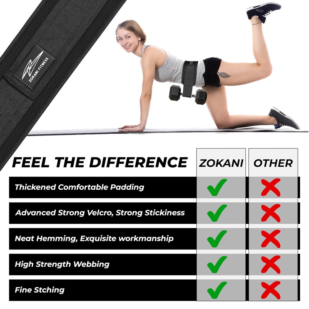 Hip Thrust Belt - Heavy duty, Comfortable, Adjustable Glute Trainer with Anti...
