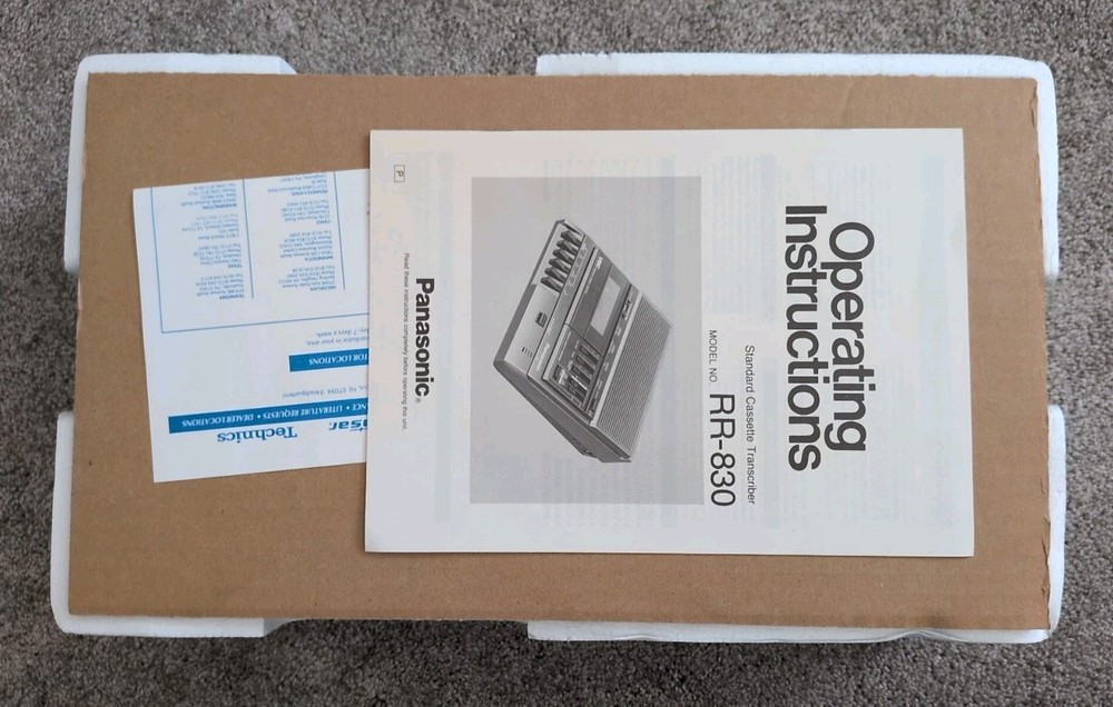 Panasonic RR-830 Desktop Cassette Transcriber / Recorder Open Boxed Never Used