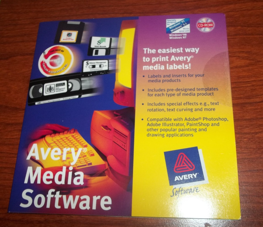 Avery Media Software PC CD design print labels insert cards templates graphics +