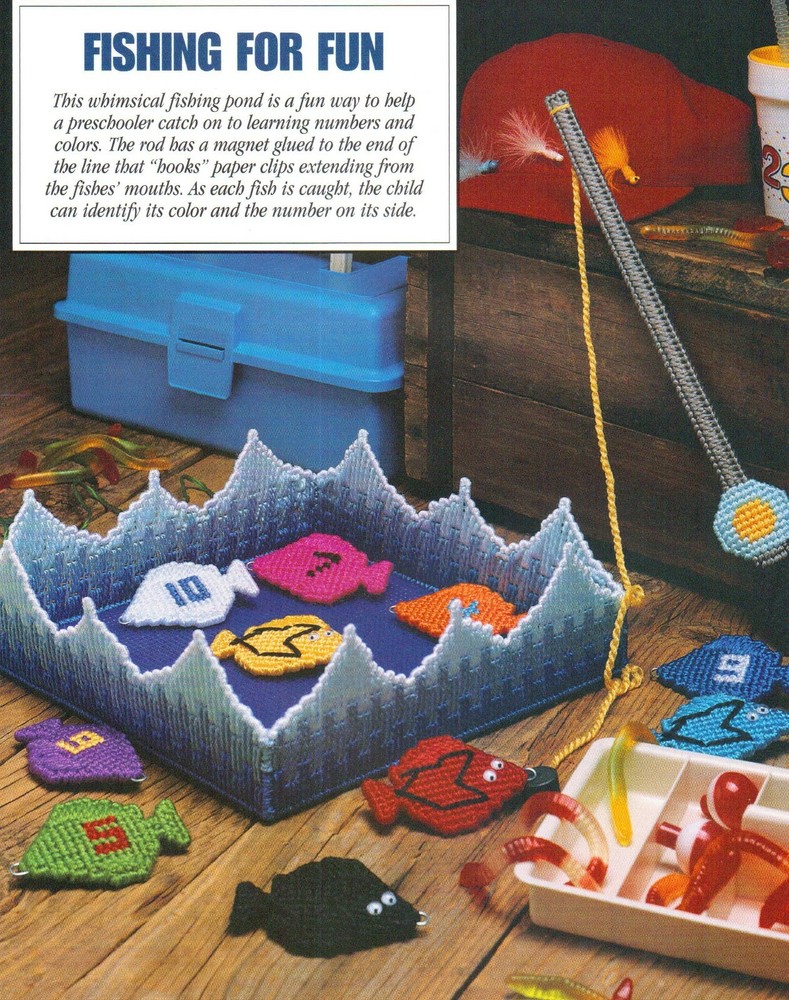 FISHING FOR FUN GAME PLASTIC CANVAS PATTERN INSTRUCTIONS