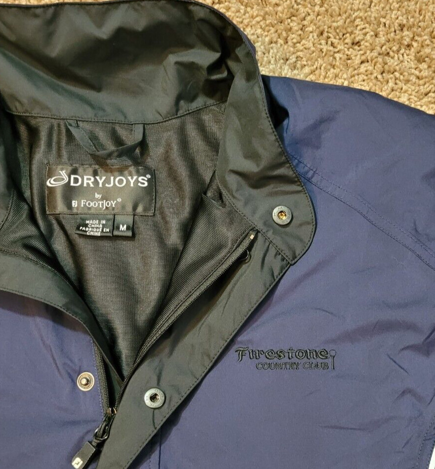 DRYJOYS by Footjoy 1/4 zip lined pullover jacket navy size M golf reflective