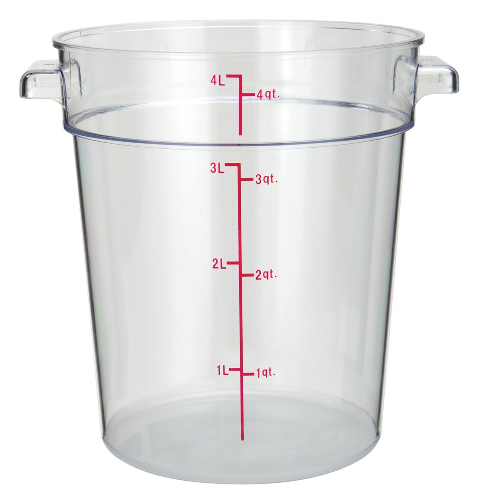 4qt Round Storage Container, Clear, PC (12 Each)
