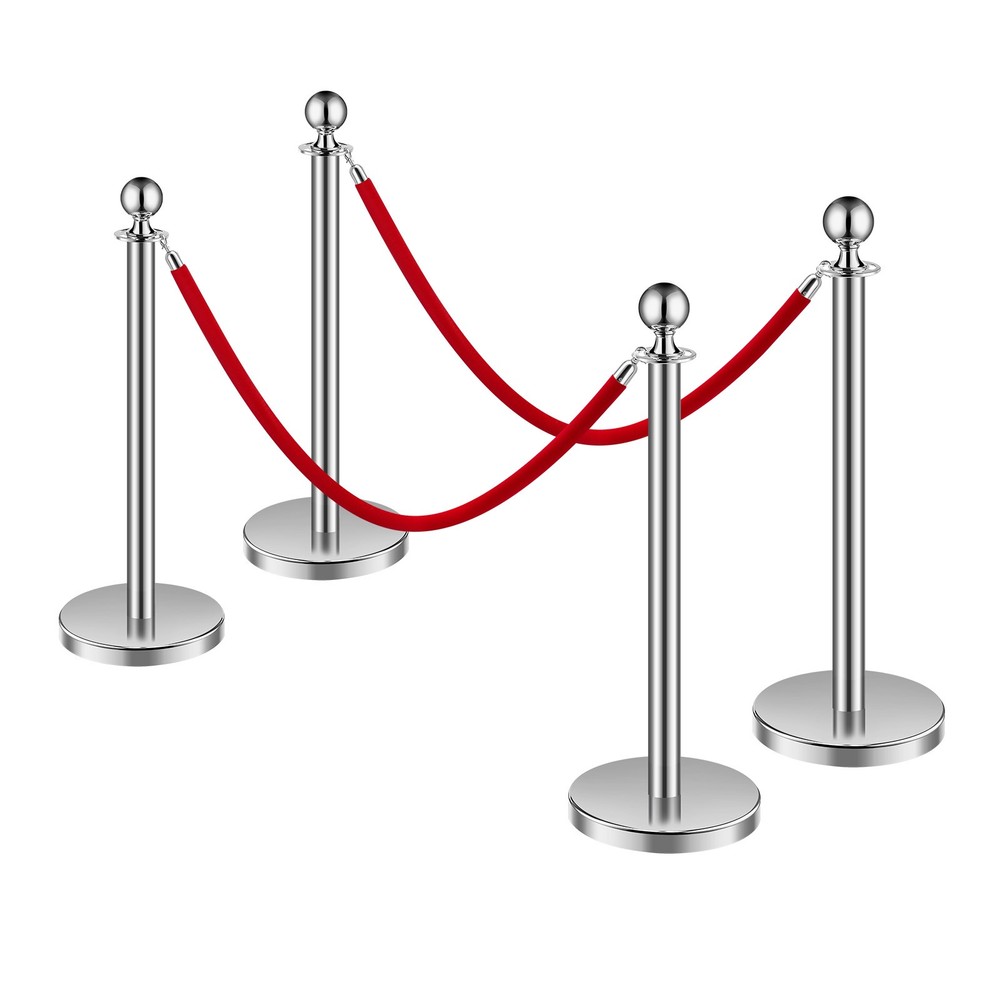 VEVOR 4Pcs Stanchion Posts Queue Barrier Crowd Control Sand Injection Base