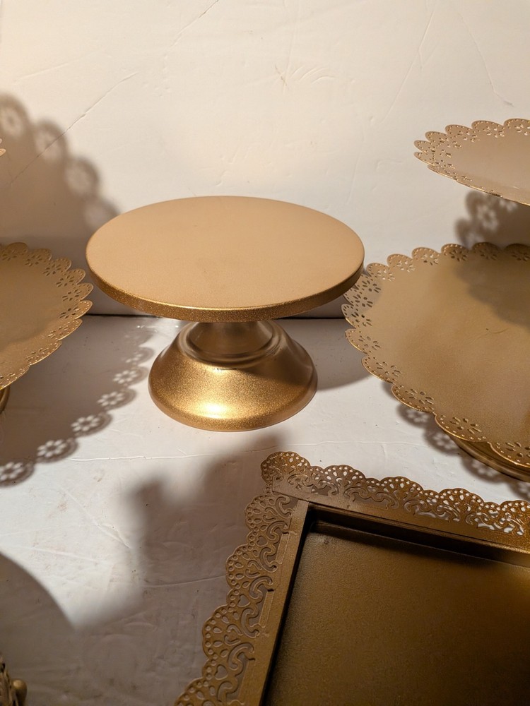 Gold Painted Food Display Set