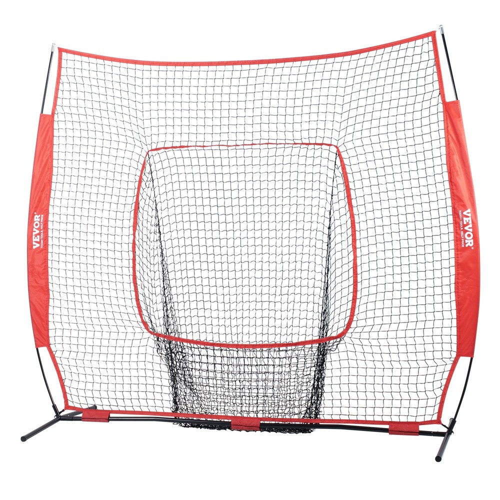 7x7 ft Baseball Softball Practice Net, Portable Baseball Training Net for Hittin