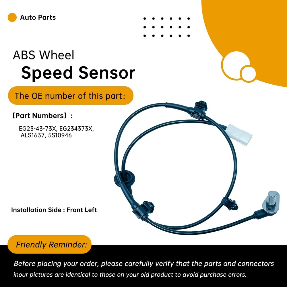 EG234373X Front Left ABS Wheel Speed Sensor Compatible with Mazda CX-7 2007