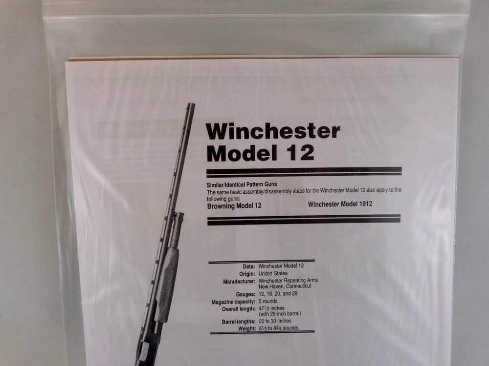 WINCHESTER MODEL 12 SHOTGUN BREAK DOWN INSTRUCTION KIT b