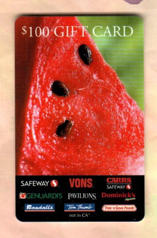 SAFEWAY Watermelon ( 2005 ) Gift Card ( $0 - NO VALUE )