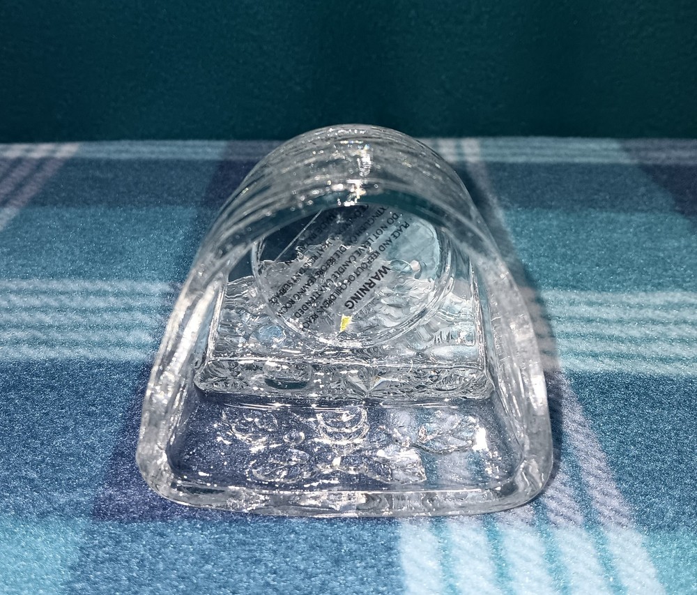 Pressed Glass Christmas Tree Tealight Candleholder