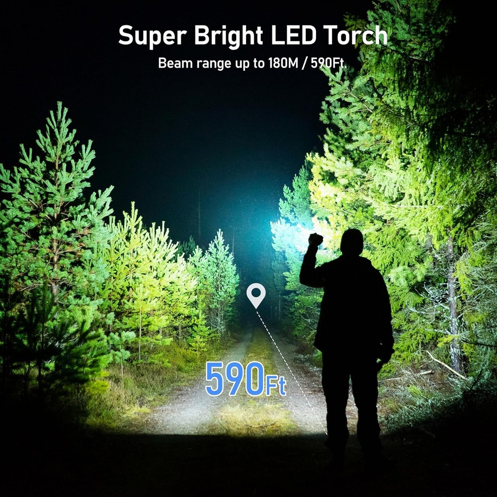 Flashlight Rechargeable, High Lumens Flashlight, Super Bright Small LED Flash