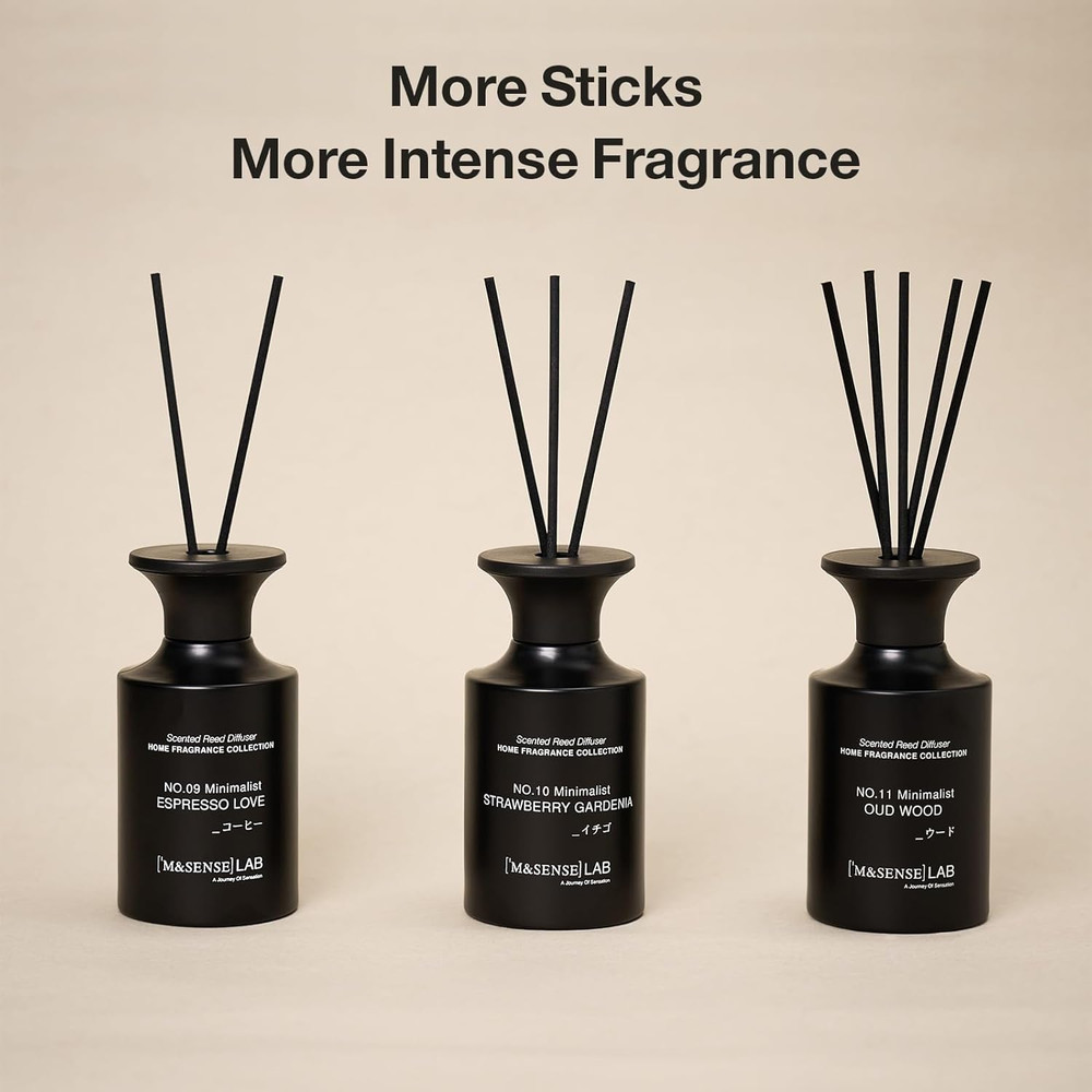 Reed Diffuser Set, 10.14 Fl Oz Large Reed Diffuser, Oud Wood Scented with Natura