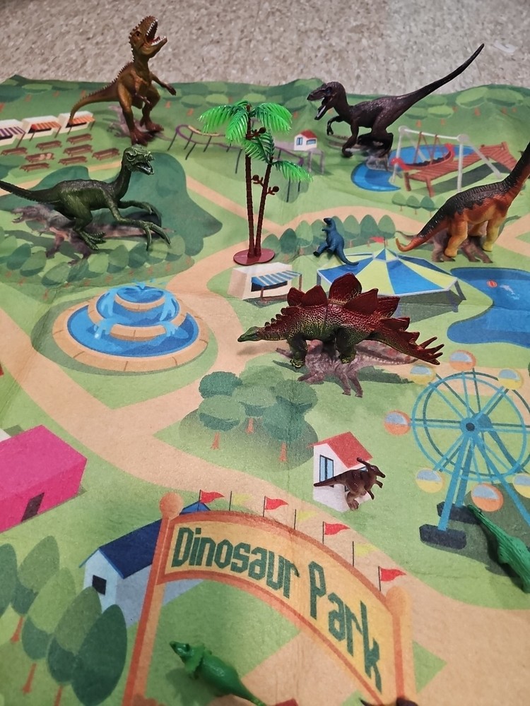 Dinosaur Felt Play Mat With Dinosaurs And Trees