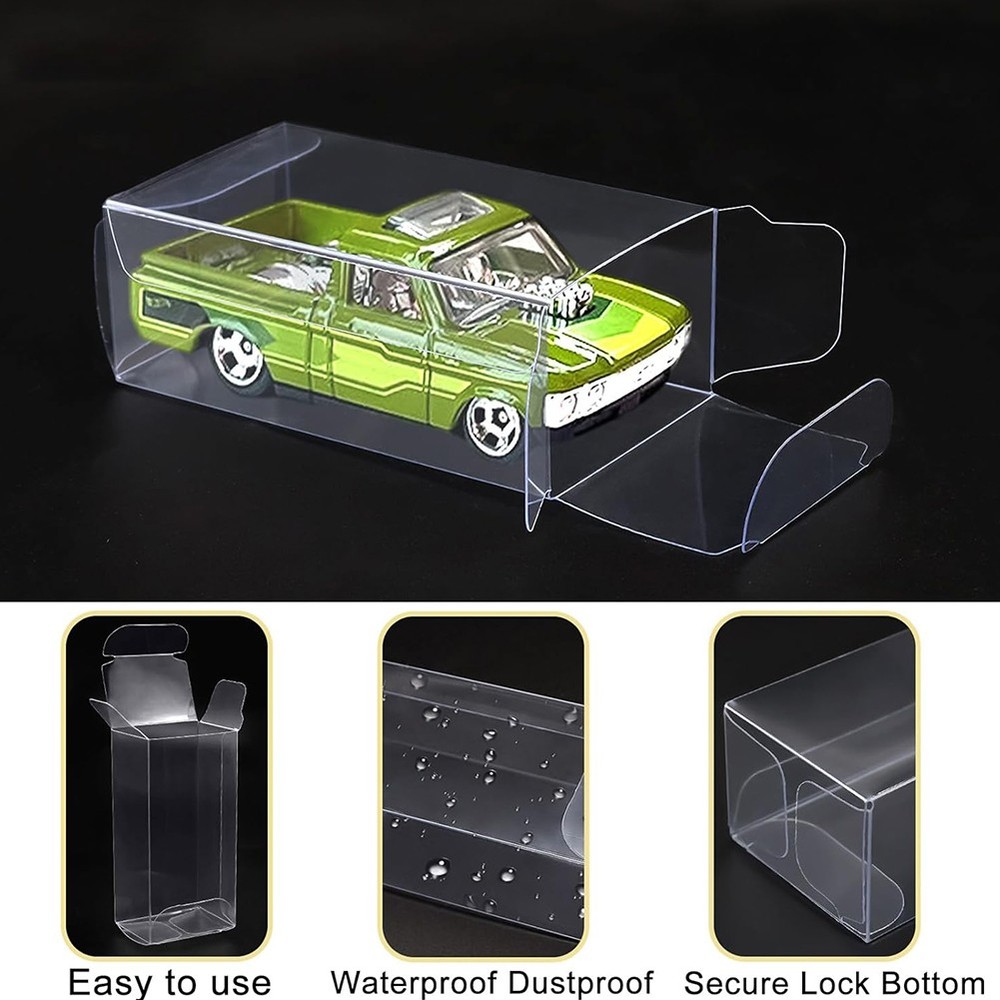 200PCS 1/64 Display Case for Model Car,Clear Display Case,Storage Display Case